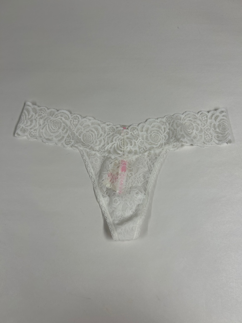 PINK Victoria's Secret White Lace Thong